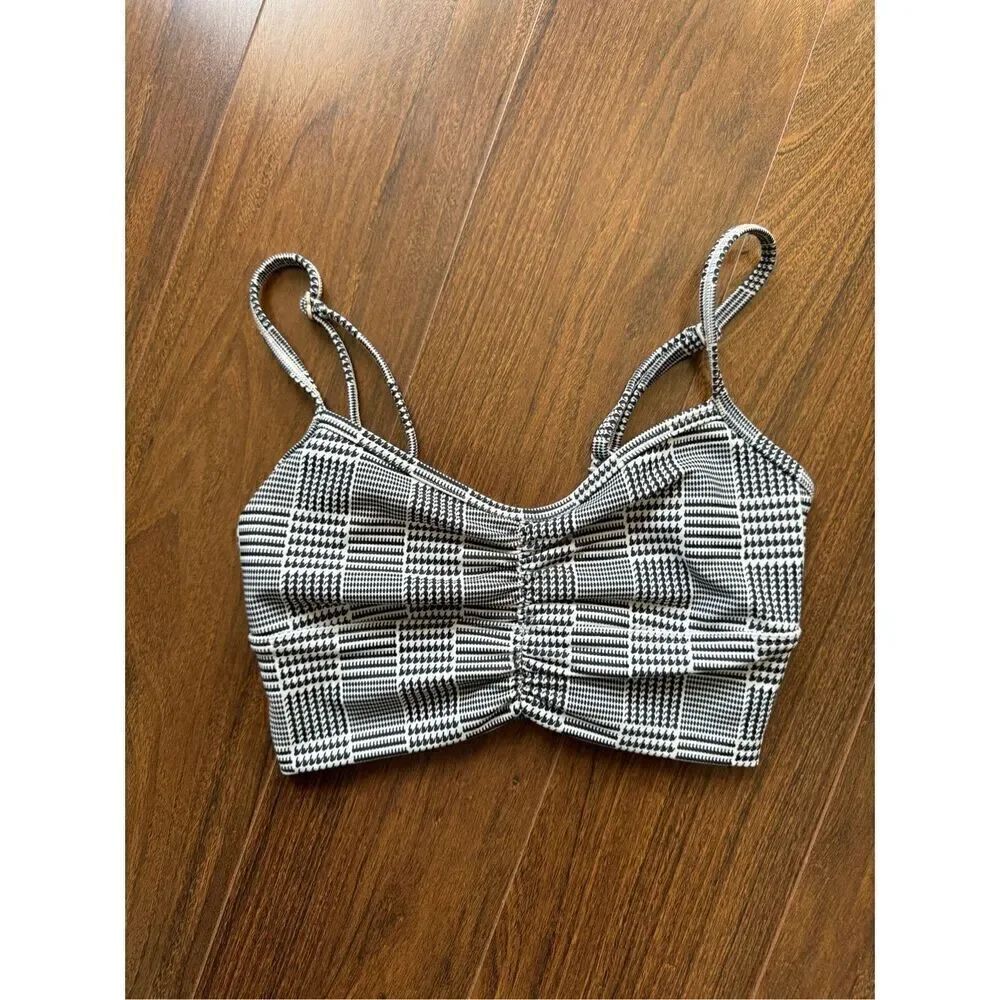 L*Space XS Plaid Active Slate Soren Top